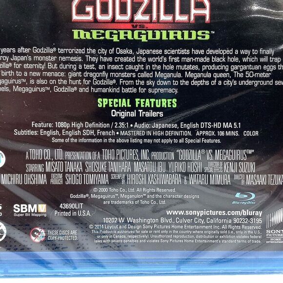 NEW Godzilla vs. Destoroyah / Megaguirus BLURAY Double Movie Toho Collection - Picture 5 of 7